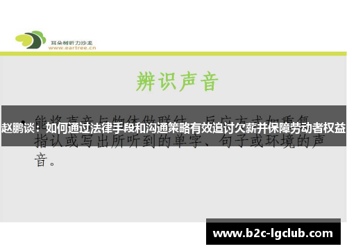 赵鹏谈：如何通过法律手段和沟通策略有效追讨欠薪并保障劳动者权益